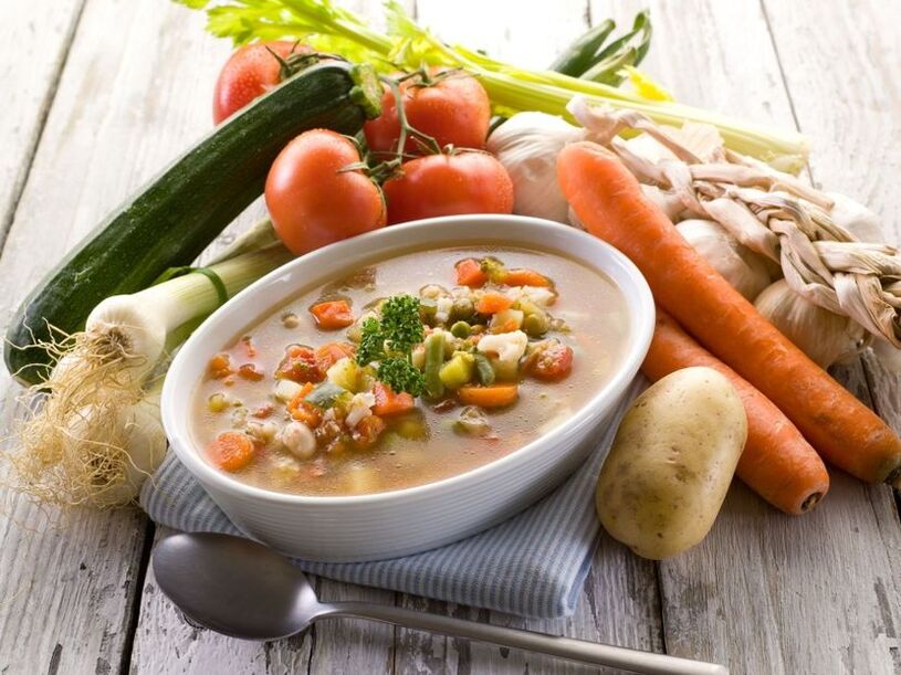 sopa de verduras para a prostatite e adenoma de próstata